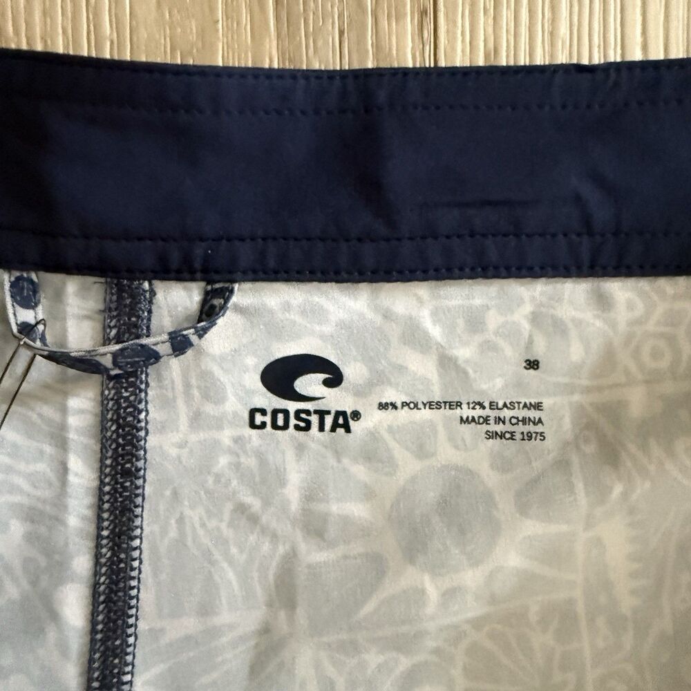 NWT Costa Dawn  Board Short Swim Trunks Gray Blue Wave Surf  Men’s 38 - Picture 3 of 4